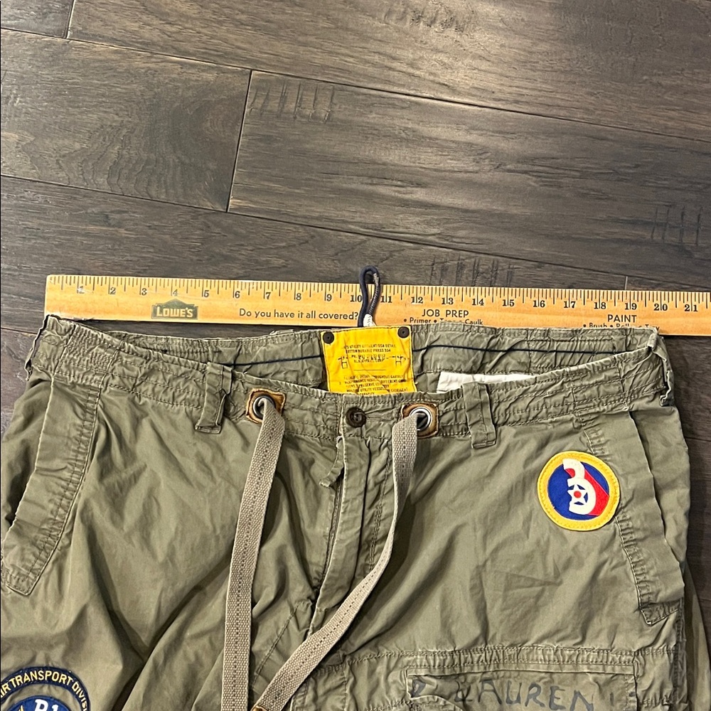 Polo Ralph Lauren Combat Cargo Pants Patches Paratrooper green Mens Size 40x32 - Picture 14 of 16